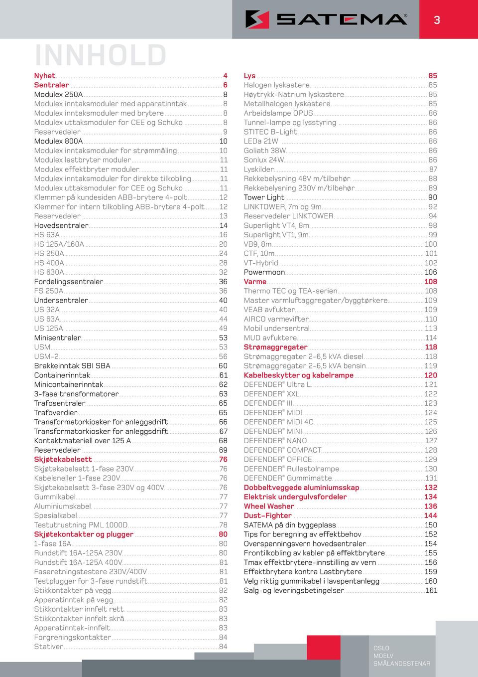 .. 11 Modulex uttaksmoduler for CEE og Schuko... 11 Klemmer på kundesiden ABB-brytere 4-polt...12 Klemmer for intern tilkobling ABB-brytere 4-polt...12 Reservedeler...13 Hovedsentraler...14 HS 63A.