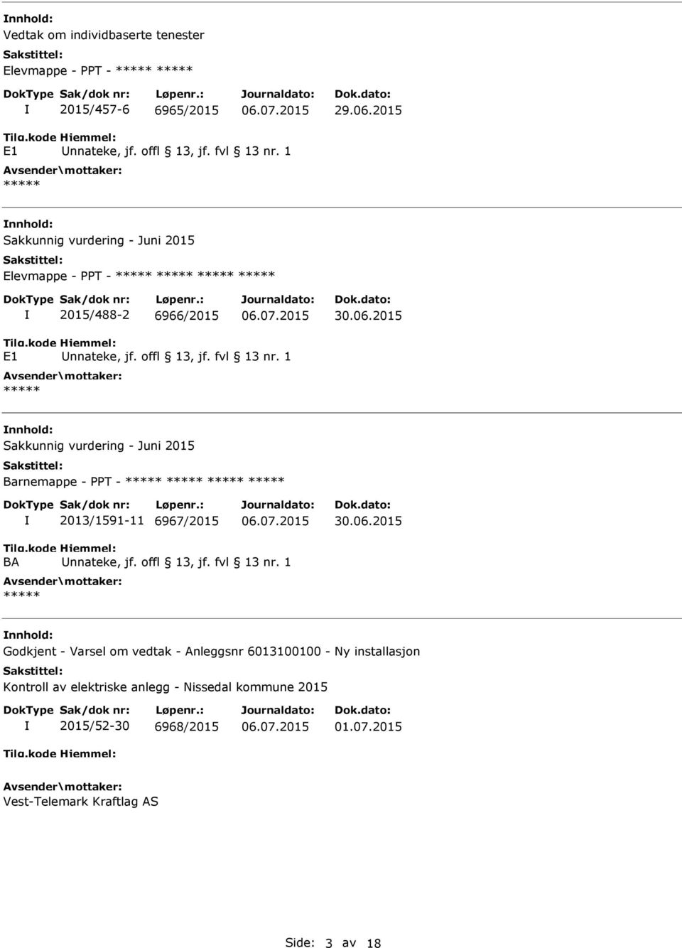 1 Sakkunnig vurdering - Juni 2015 Barnemappe - PPT - 2013/1591-11 6967/2015 30.06.2015 BA nnateke, jf. offl 13, jf. fvl 13 nr.