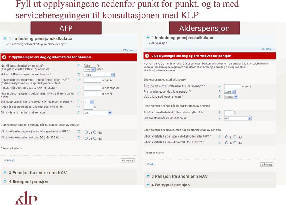 serviceberegningen til