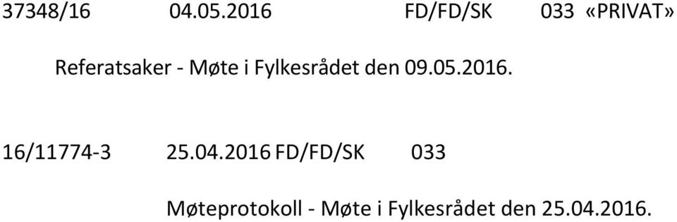 Møte i Fylkesrådet den 09.05.2016.