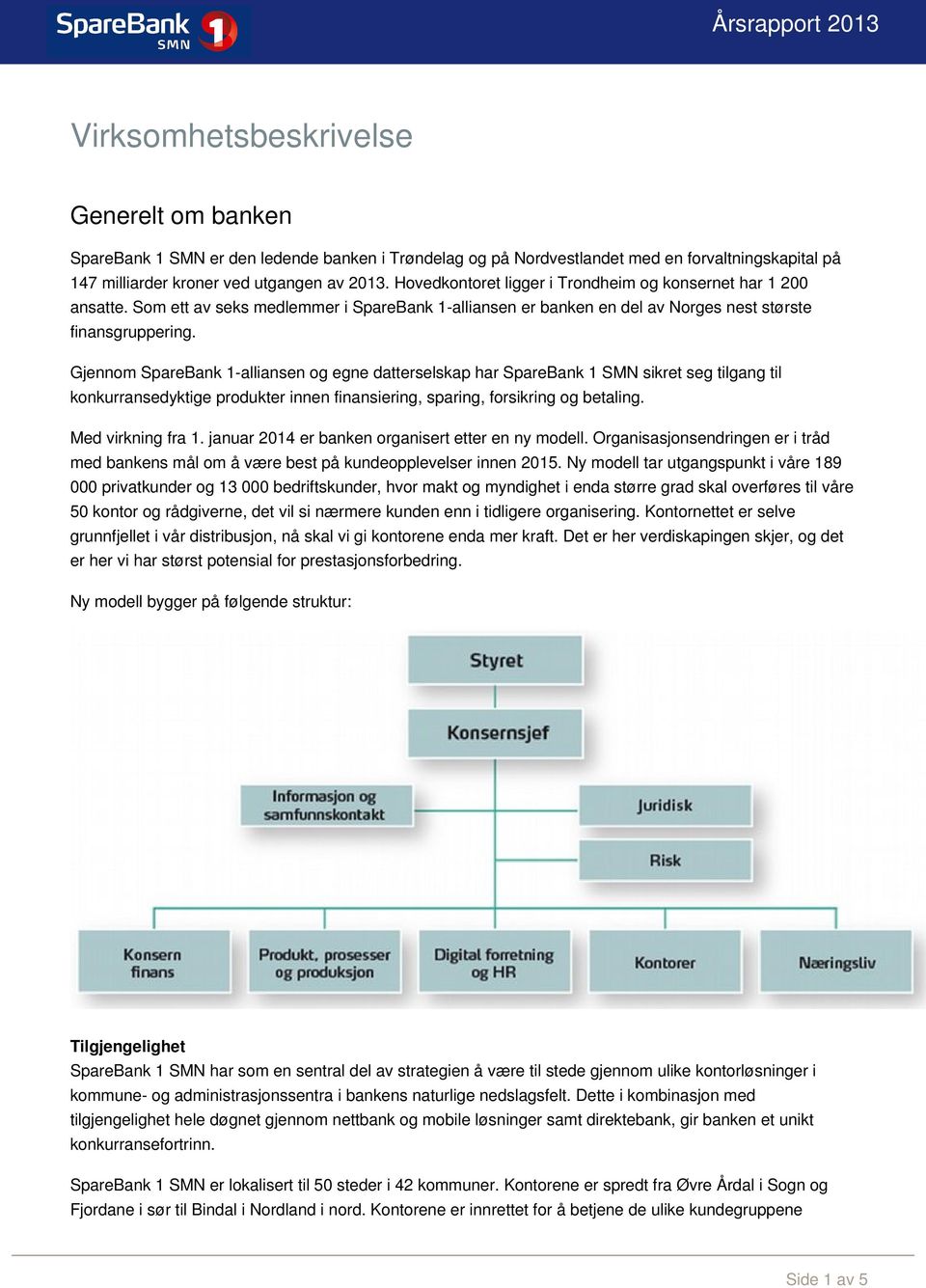 Gjennom SpareBank 1-alliansen og egne datterselskap har SpareBank 1 SMN sikret seg tilgang til konkurransedyktige produkter innen finansiering, sparing, forsikring og betaling. Med virkning fra 1.