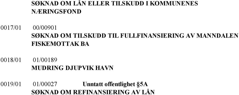 FISKEMOTTAK BA 0018/01 01/00189 MUDRING DJUPVIK HAVN 0019/01