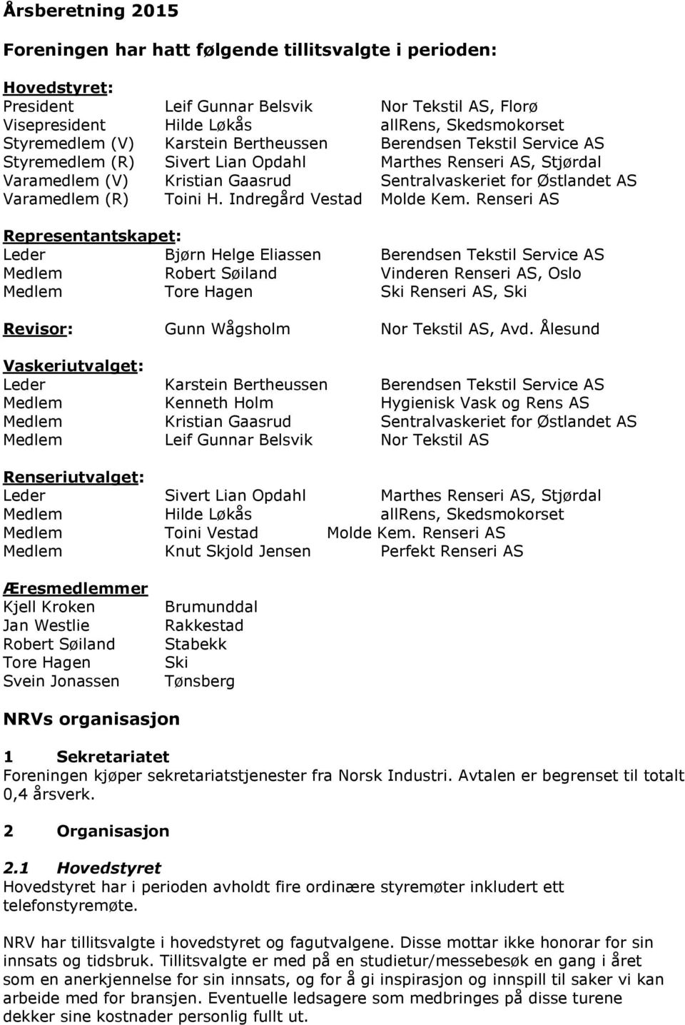 Toini H. Indregård Vestad Molde Kem.