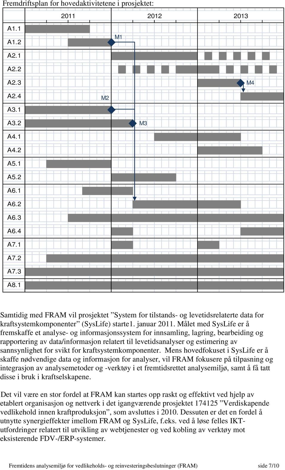 Målet med SysLife er å fremskaffe et analyse- og informasjonssystem for innsamling, lagring, bearbeiding og rapportering av data/informasjon relatert til levetidsanalyser og estimering av