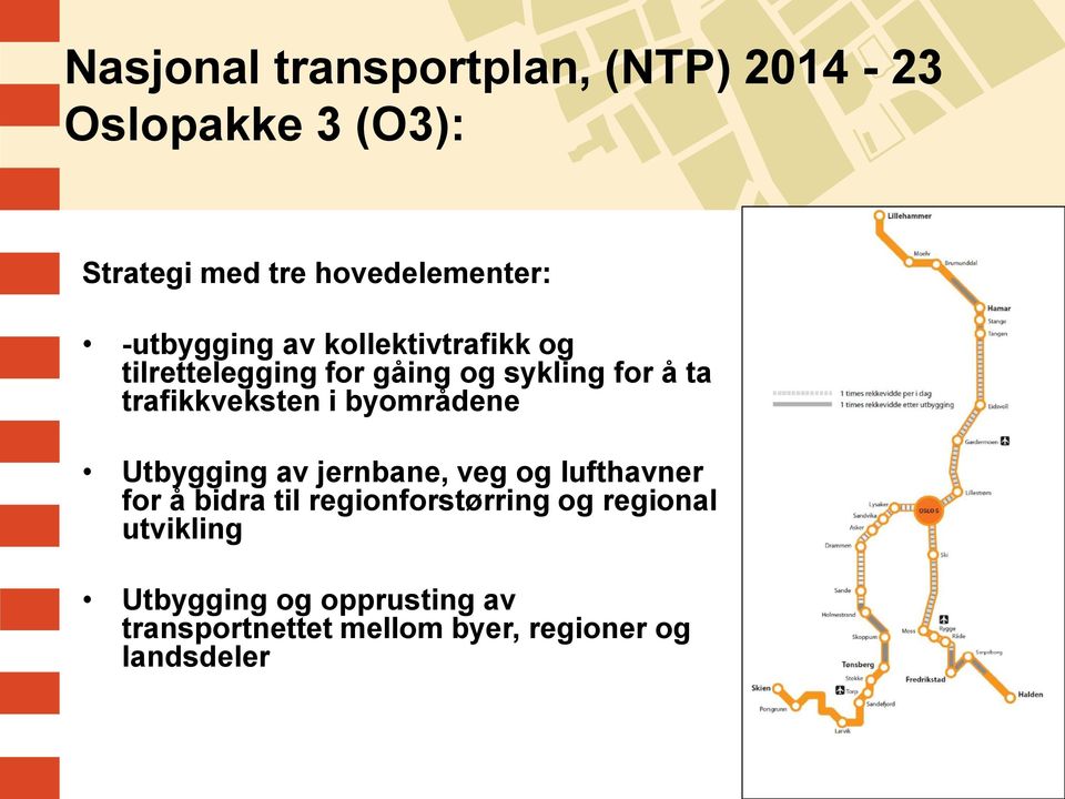 trafikkveksten i byområdene Utbygging av jernbane, veg og lufthavner for å bidra til