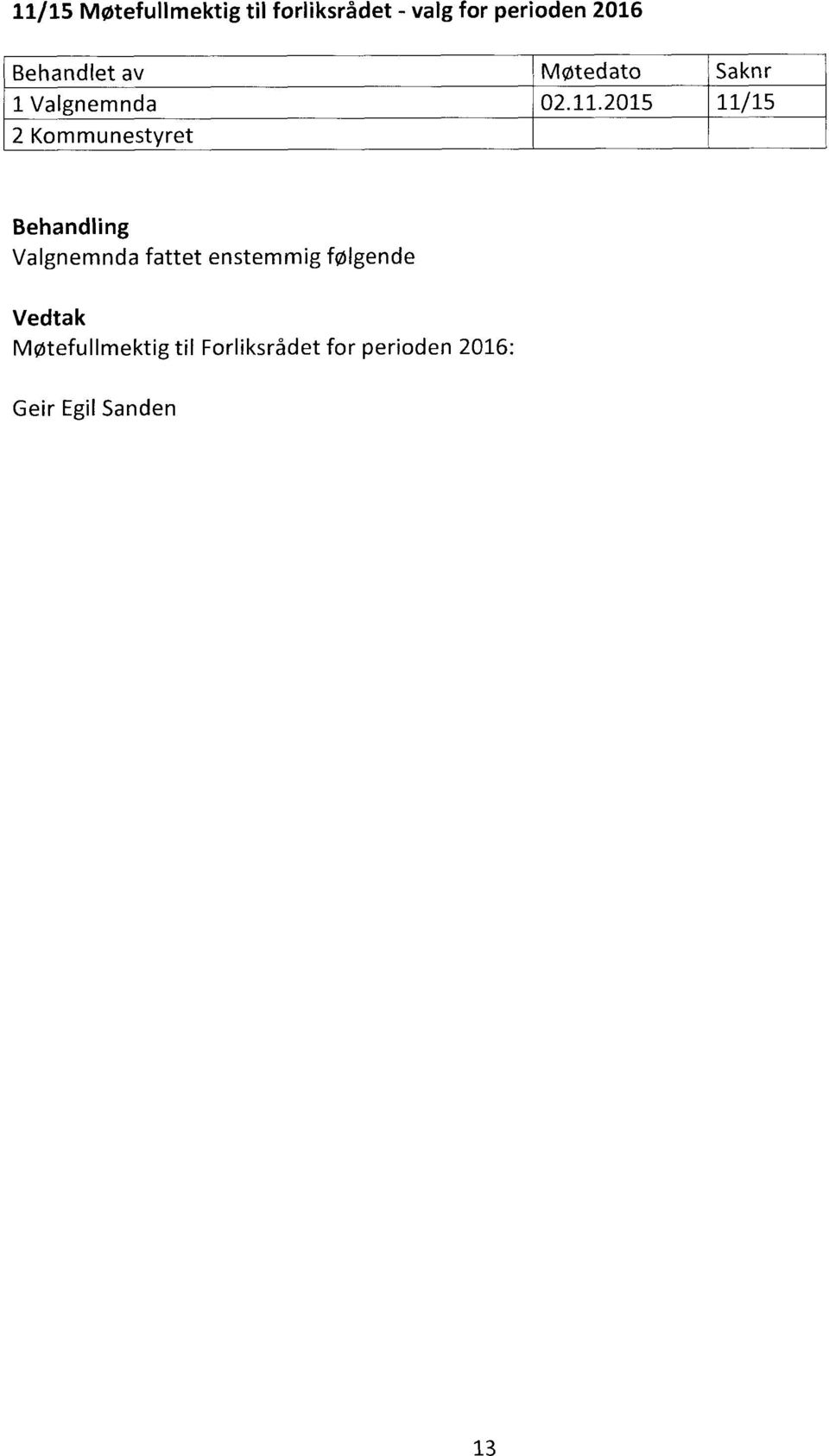 11.2015 11/15 Møtefullmektig til