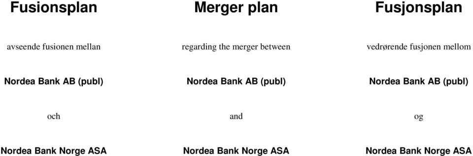 Bank AB (publ) Nordea Bank AB (publ) Nordea Bank AB (publ) och