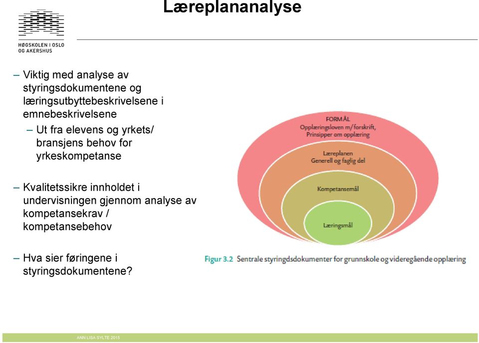 bransjens behov for yrkeskompetanse Kvalitetssikre innholdet i