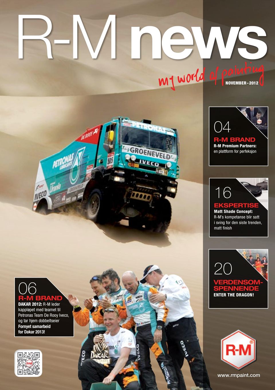 finish 06 R-M BRAND DAKAR 2012: R-M leder kappløpet med teamet til Petronas Team De Rooy Iveco, og