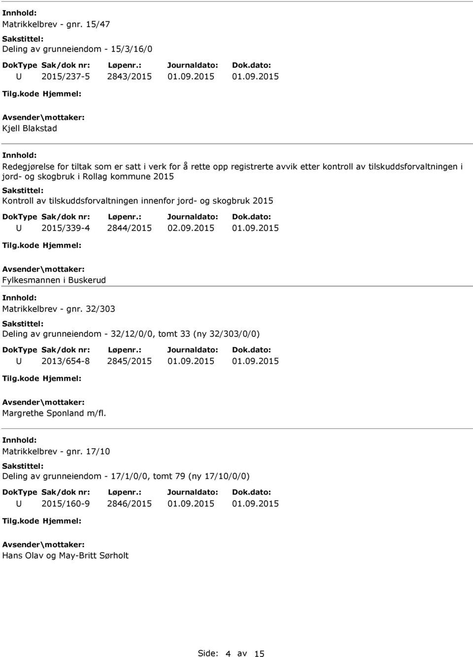 kontroll av tilskuddsforvaltningen i jord- og skogbruk i Rollag kommune 2015 Kontroll av tilskuddsforvaltningen innenfor jord- og skogbruk 2015 2015/339-4