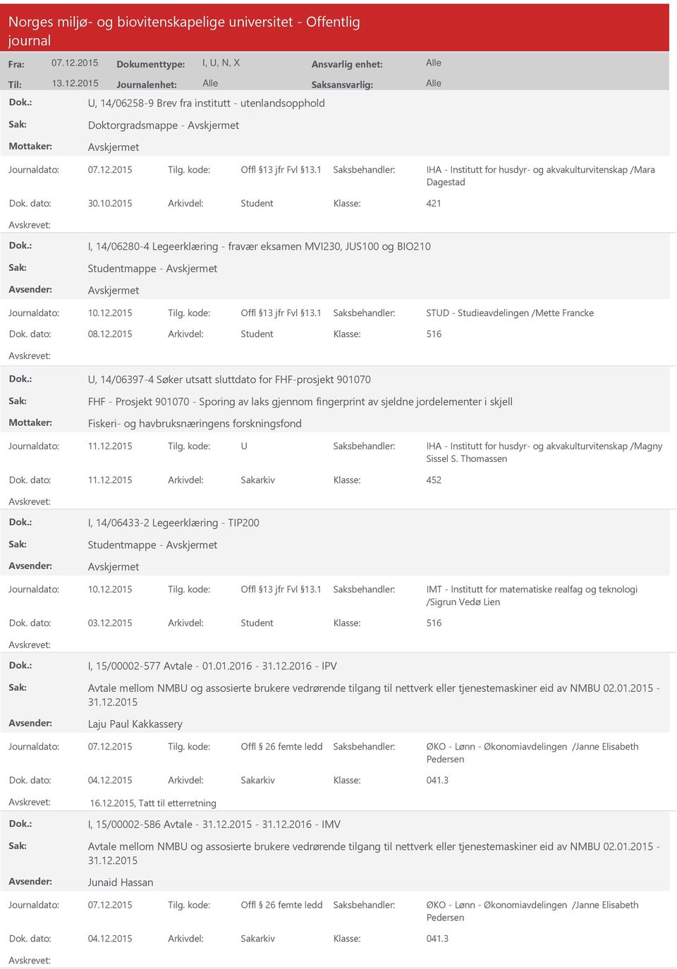 2015 Arkivdel: Student, 14/06397-4 Søker utsatt sluttdato for FHF-prosjekt 901070 FHF - Prosjekt 901070 - Sporing av laks gjennom fingerprint av sjeldne jordelementer i skjell Fiskeri- og