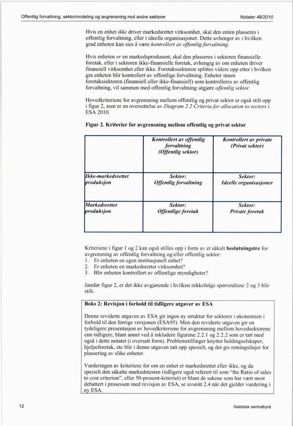 Hvis enheten er en markedsprodusent, skal den plasseres i sektoren finansielle foretak, eller i sektoren ikke-finansielle foretak, avhengig av om enheten driver finansiell virksomhet eller ikke.