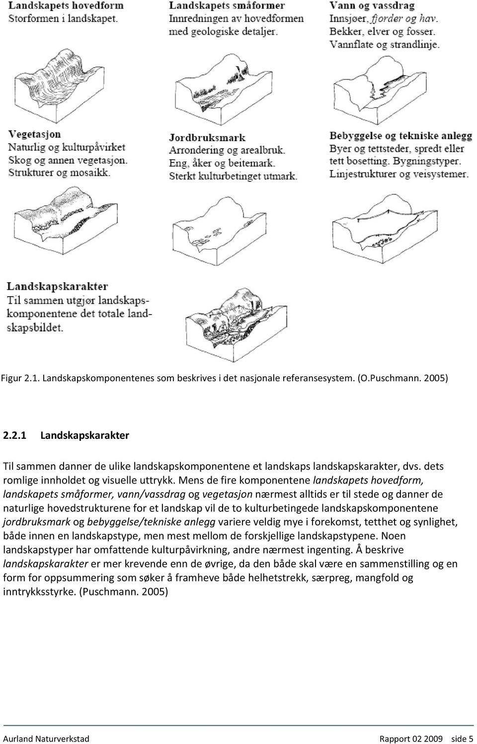 mensdefirekomponentenelandskapetshovedform, landskapetssmåformer,vann/vassdragogvegetasjonnærmestalltidsertilstedeogdannerde