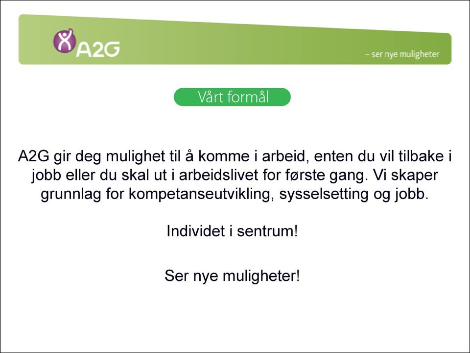 første gang.