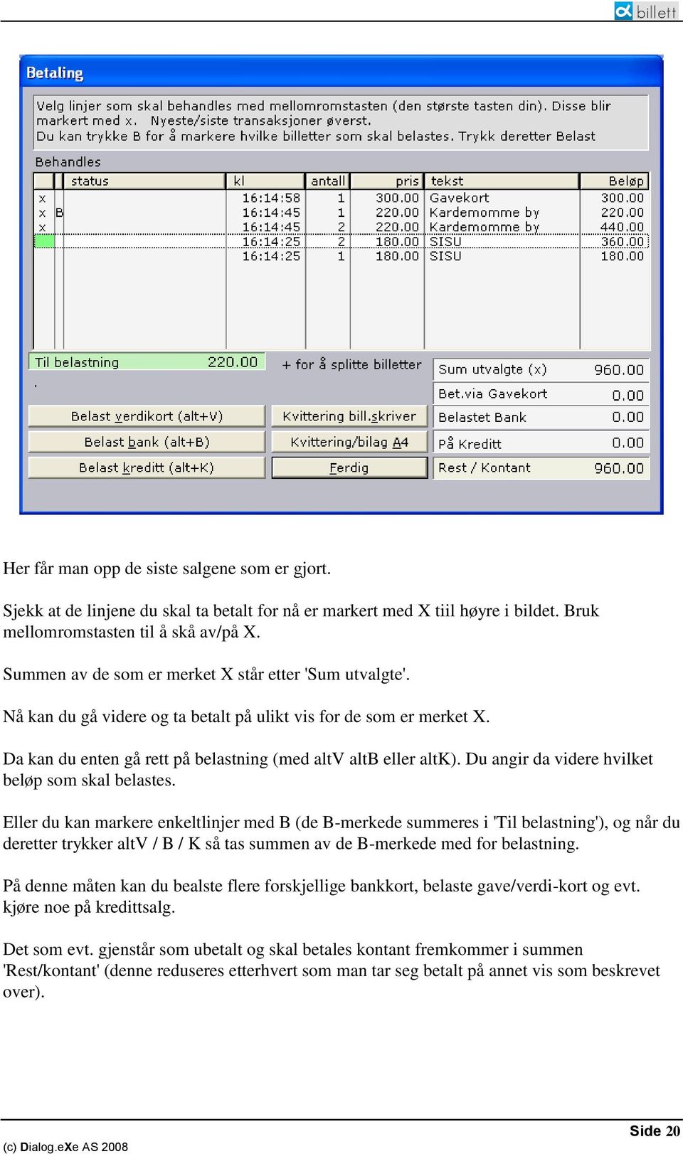 Du angir da videre hvilket beløp som skal belastes.