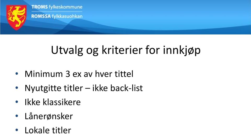 Nyutgitte titler ikke back-list