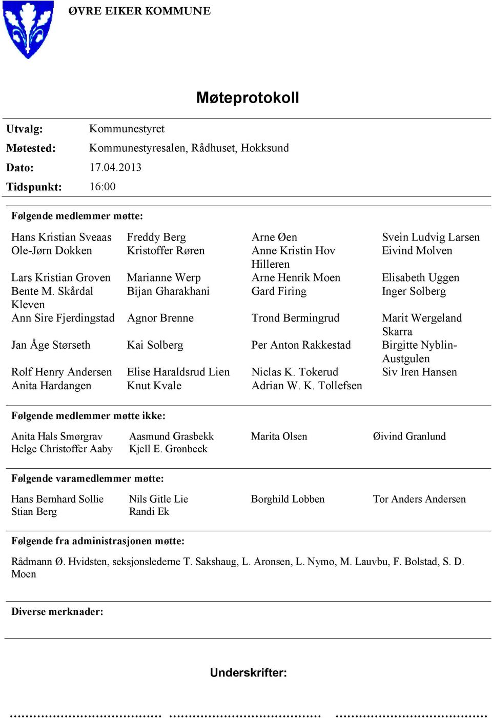 Kristin Hov Eivind Molven Hilleren Lars Kristian Groven Marianne Werp Arne Henrik Moen Elisabeth Uggen Bente M.