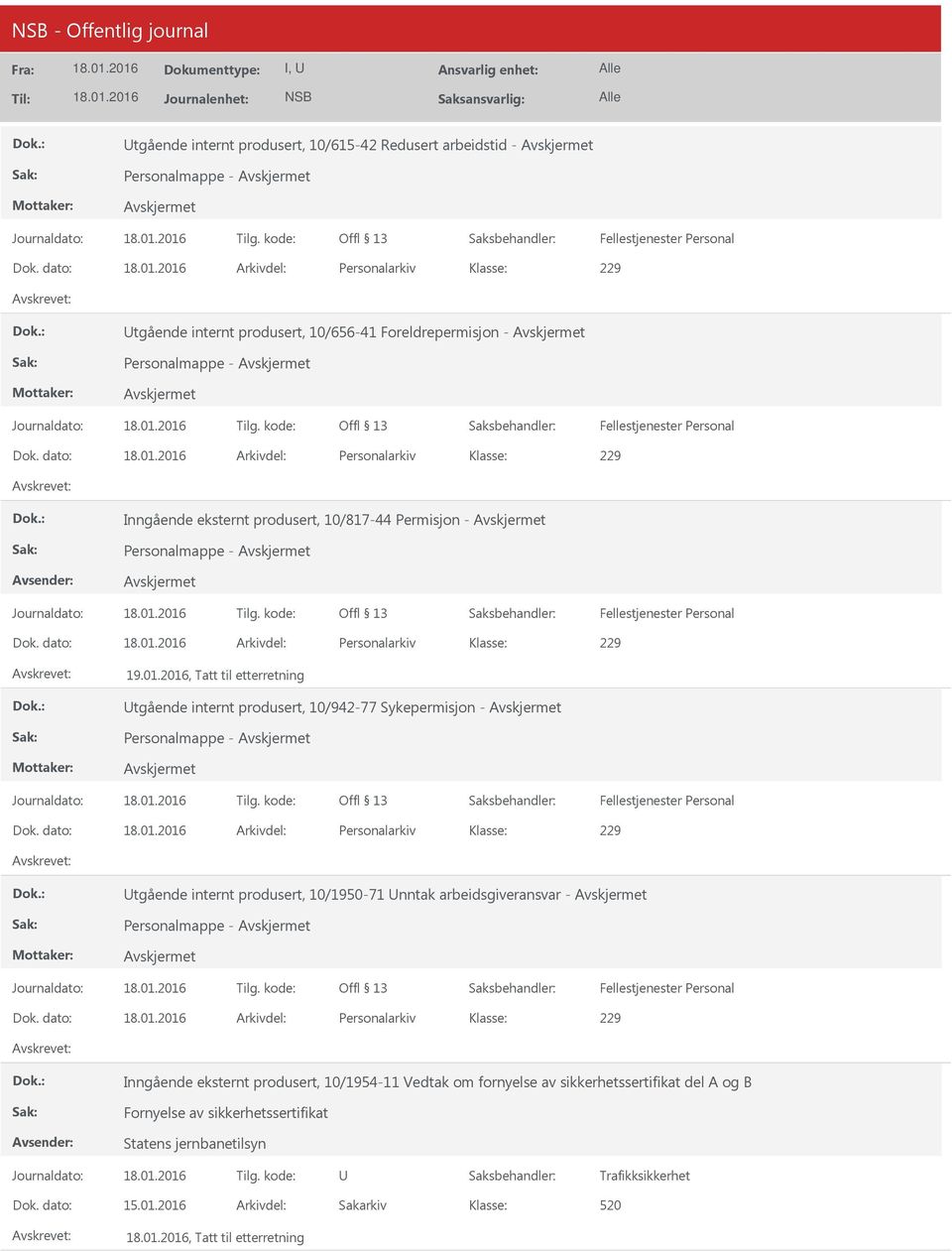 dato: Arkivdel: Personalarkiv Inngående eksternt produsert, 10/817-44 Permisjon - Personalmappe - Dok. dato: Arkivdel: Personalarkiv 19.01.