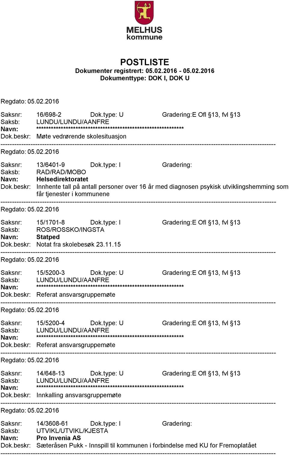 type: I Gradering:E Ofl 13, fvl 13 Saksb: ROS/ROSSKO/INGSTA Navn: Statped Dok.beskr: Notat fra skolebesøk 23.11.15 Saksnr: 15/5200-3 Dok.type: U Gradering:E Ofl 13, fvl 13 Dok.