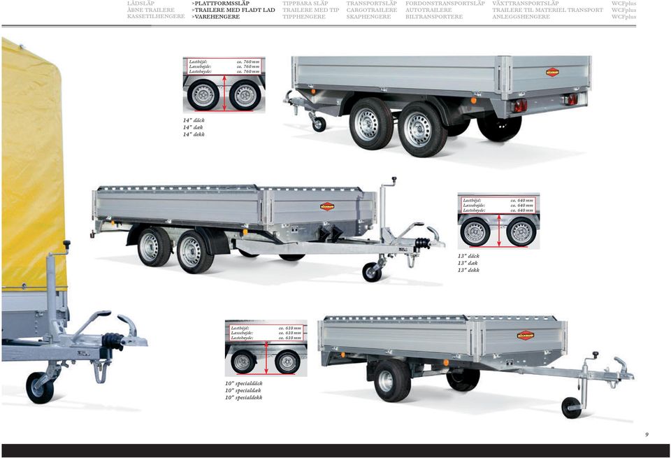 Lasthöjd: Læssehøjde: Lastehøyde: ca. 760 mm ca. 760 mm ca. 760 mm 14" däck 14" dæk 14" dekk Lasthöjd: Læssehøjde: Lastehøyde: ca. 640 mm ca.