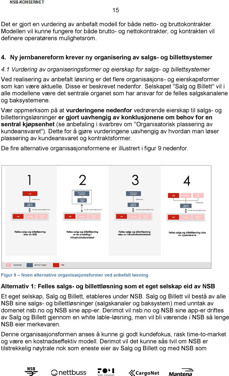 1 Vurdering av organiseringsformer og eierskap for salgs- og billettsystemer Ved realisering av anbefalt løsning er det flere organisasjons- og eierskapsformer som kan være aktuelle.