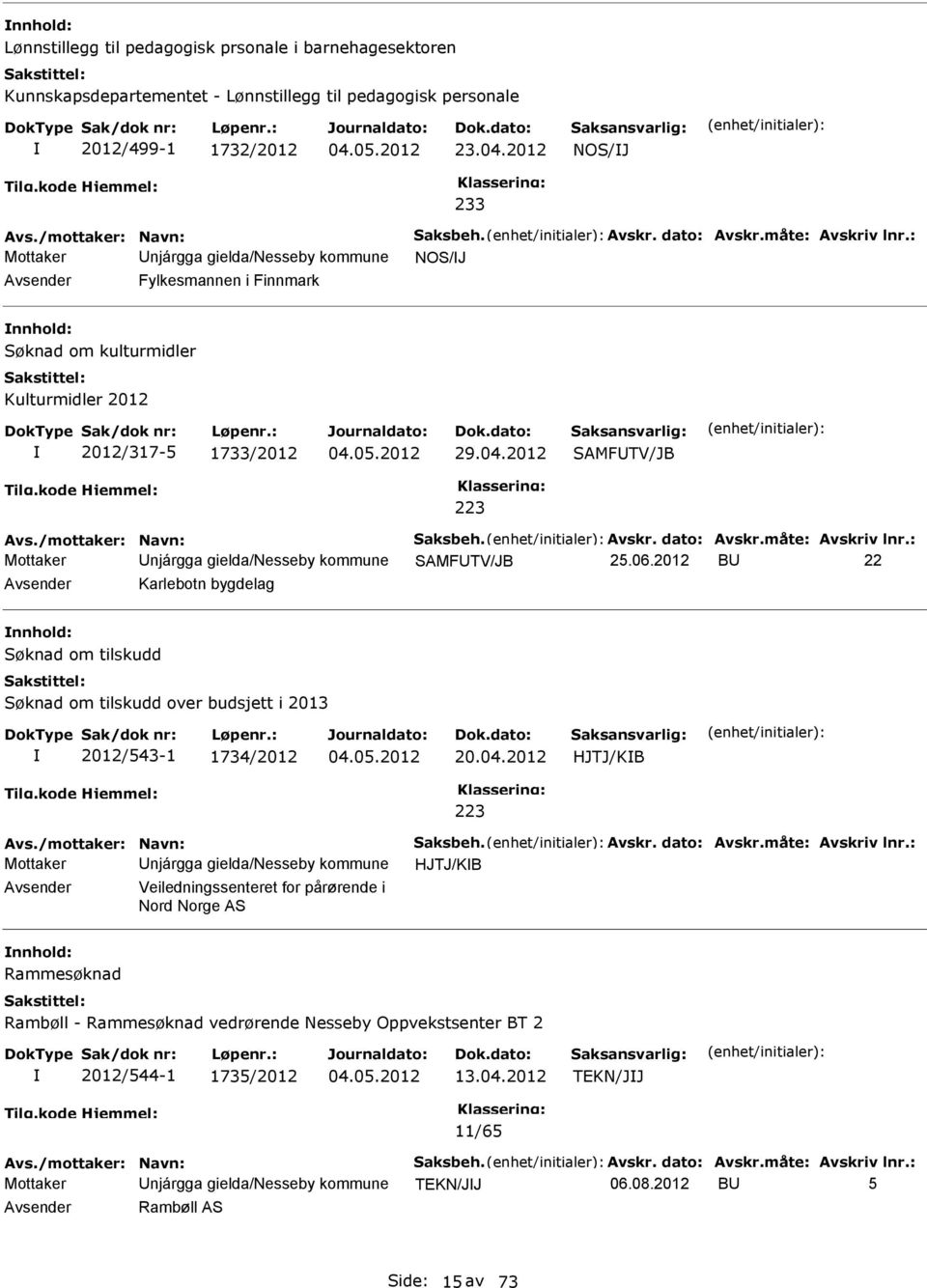 /mottaker: Navn: Saksbeh. Avskr. dato: Avskr.måte: Avskriv lnr.: Mottaker njárgga gielda/nesseby kommune SAMFTV/JB 25.06.