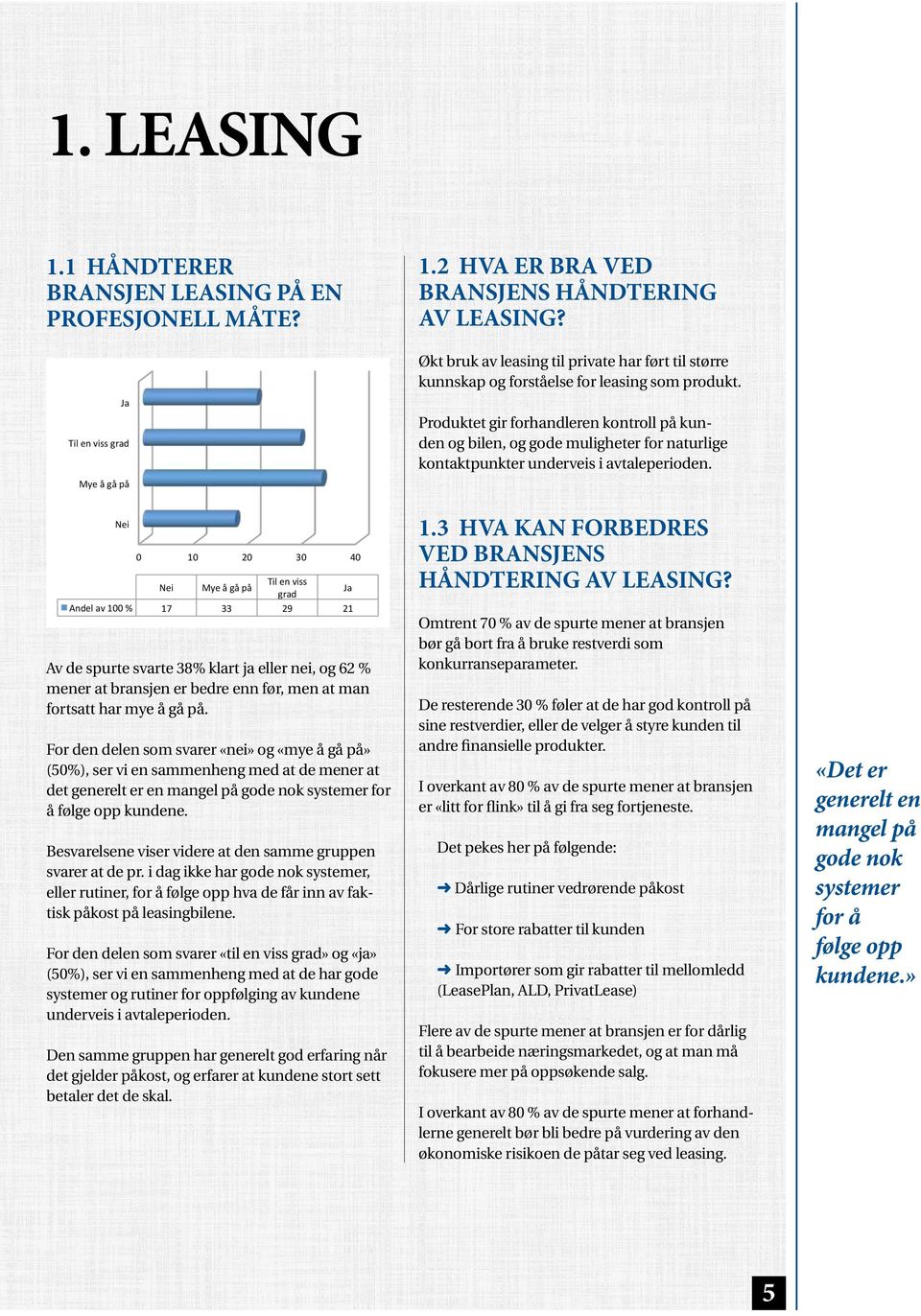 3 Hva kan orbedre ved branjen håndtering av leaing?