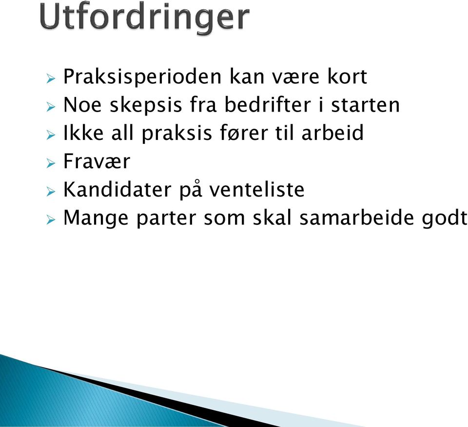 fører til arbeid Fravær Kandidater på