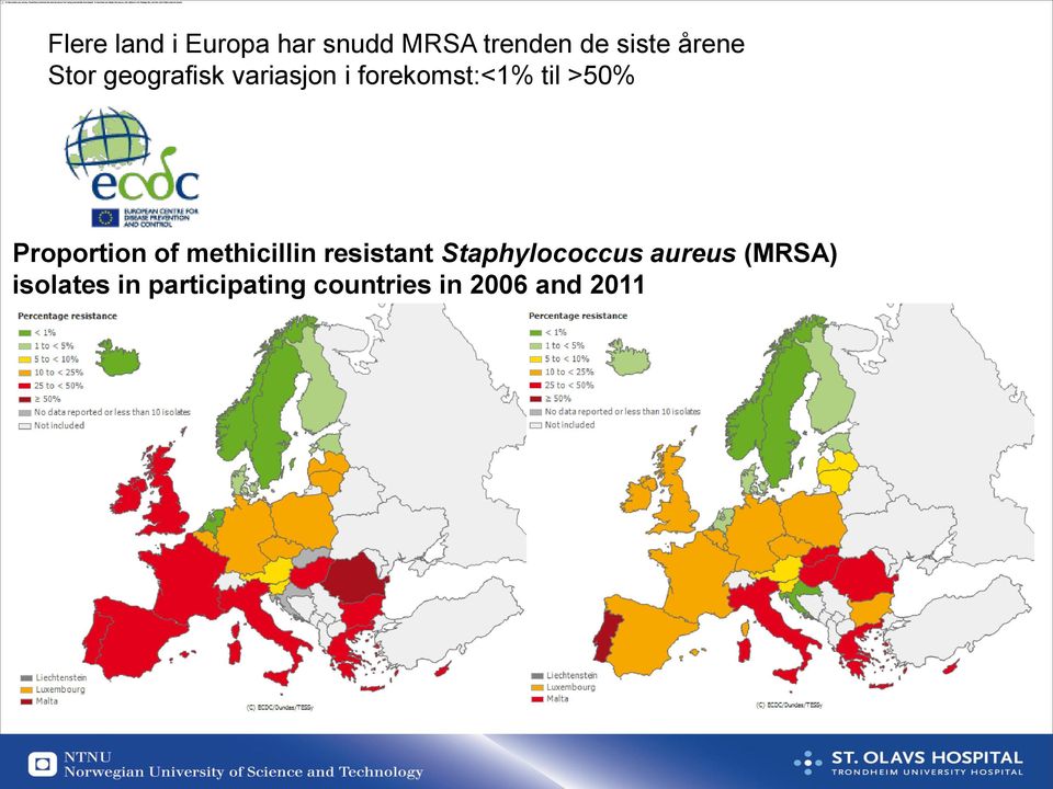 Proportion of methicillin resistant Staphylococcus