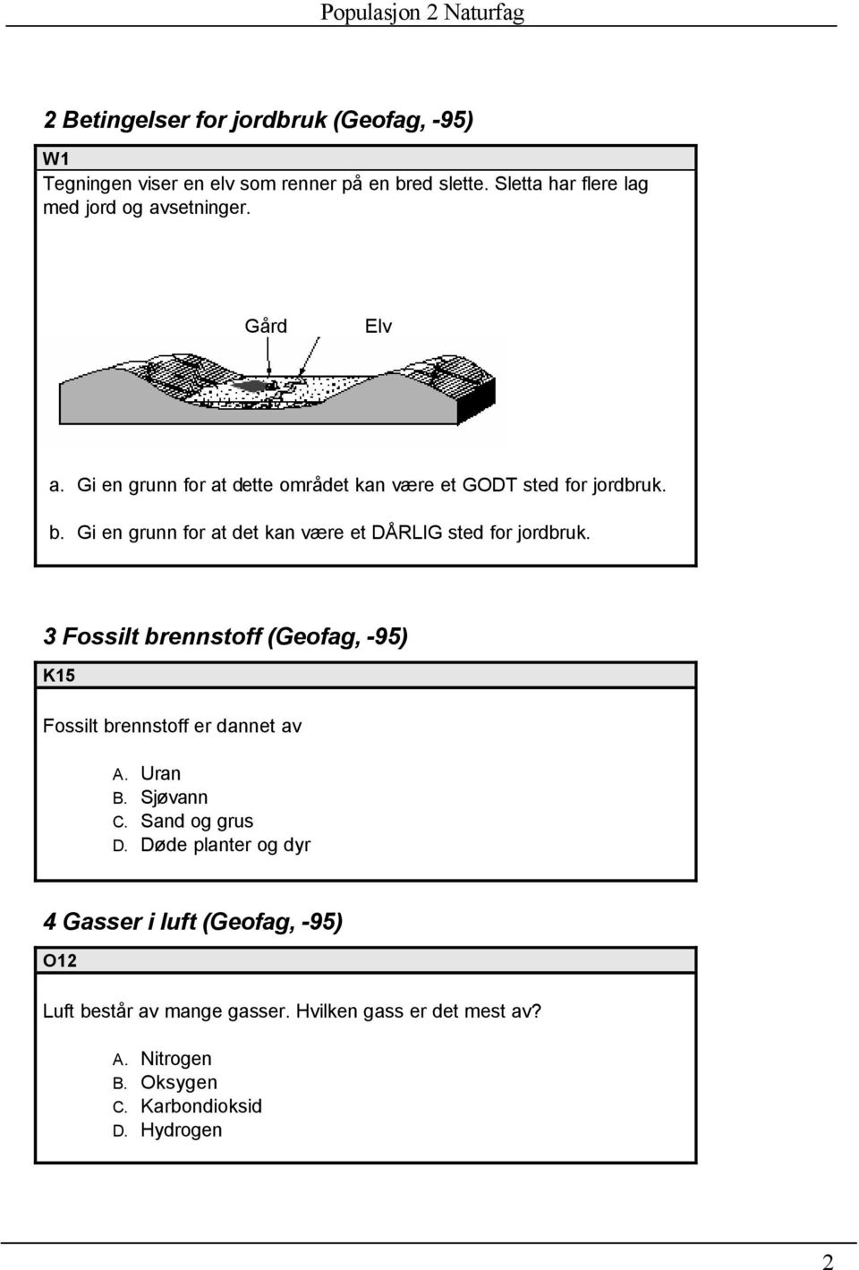 Gi en grunn for at det kan være et DÅRLIG sted for jordbruk. 3 Fossilt brennstoff (Geofag, -95) K15 Fossilt brennstoff er dannet av A.