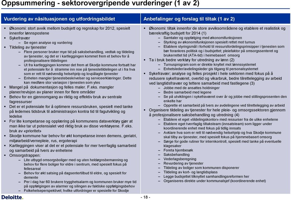 kartleggingen kommet frem et behov for å profesjonalisere tildelingen Ut fra kartleggingen kommer det frem at Skodje kommune fortsatt har et potensiale for å stramme inn noe på tjenestetildelingen ut