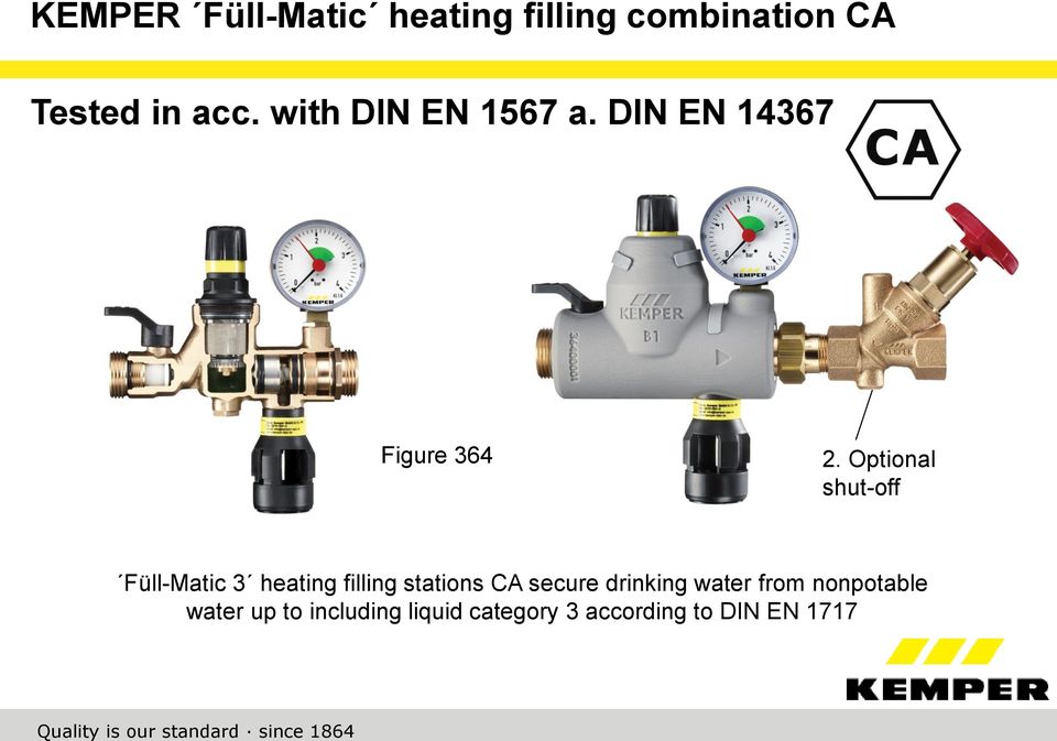 Optional shut-off Füll-Matic 3 heating filling stations CA secure drinking