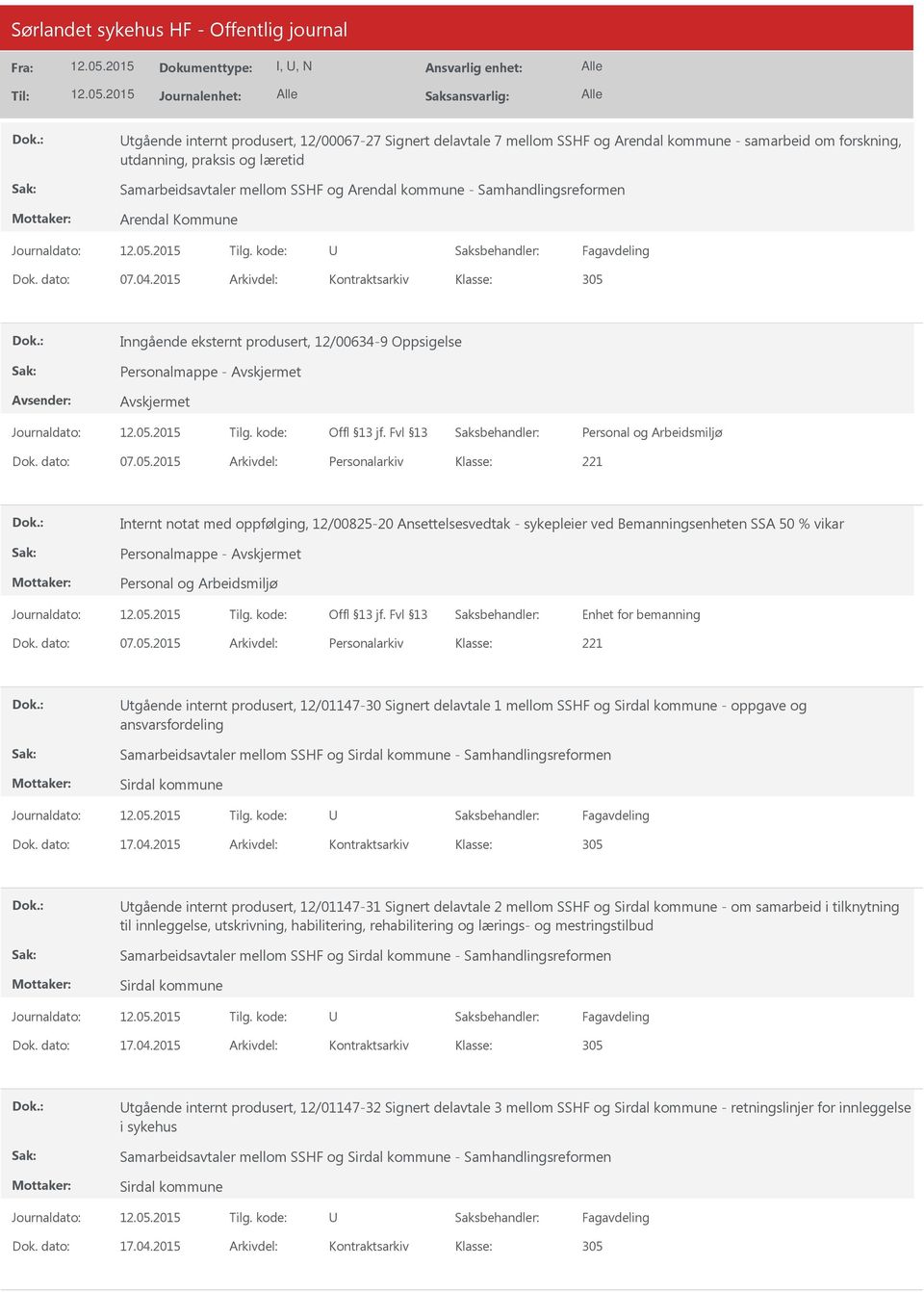 Inngående eksternt produsert, 12/00634-9 Oppsigelse Personalmappe - Dok. dato: 07.05.