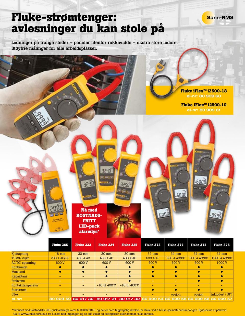 Frekvens Kontakttemperatur Startstrøm iflex elnr: 18 mm 200 A /DC 80 909 59 30 mm 400 A 80 917 30 30 mm 400 A 10 til 400 C 80 917 31 30 mm 400 A 10 til 400 C 80 917 32 32 mm 600 A 80 909 54 34 mm 600