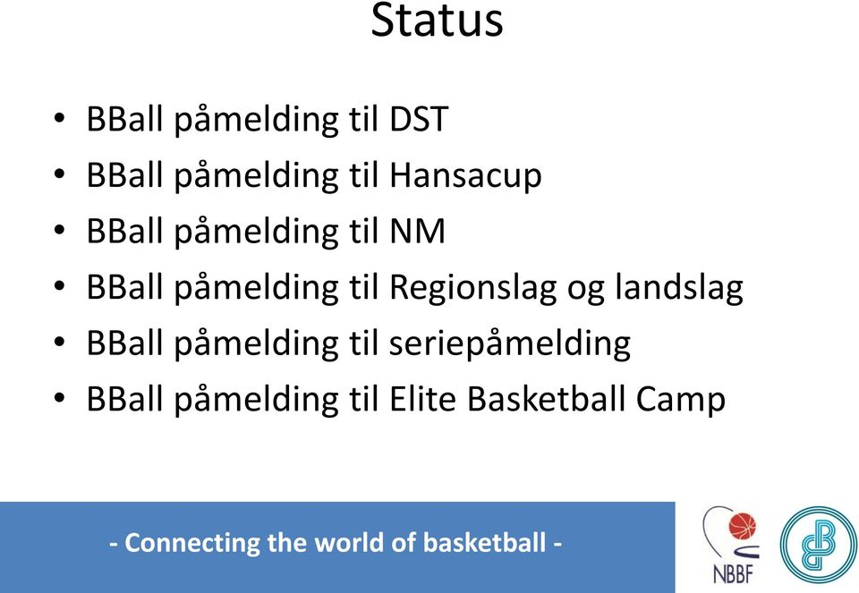 landslag BBall påmelding til seriepåmelding BBall påmelding