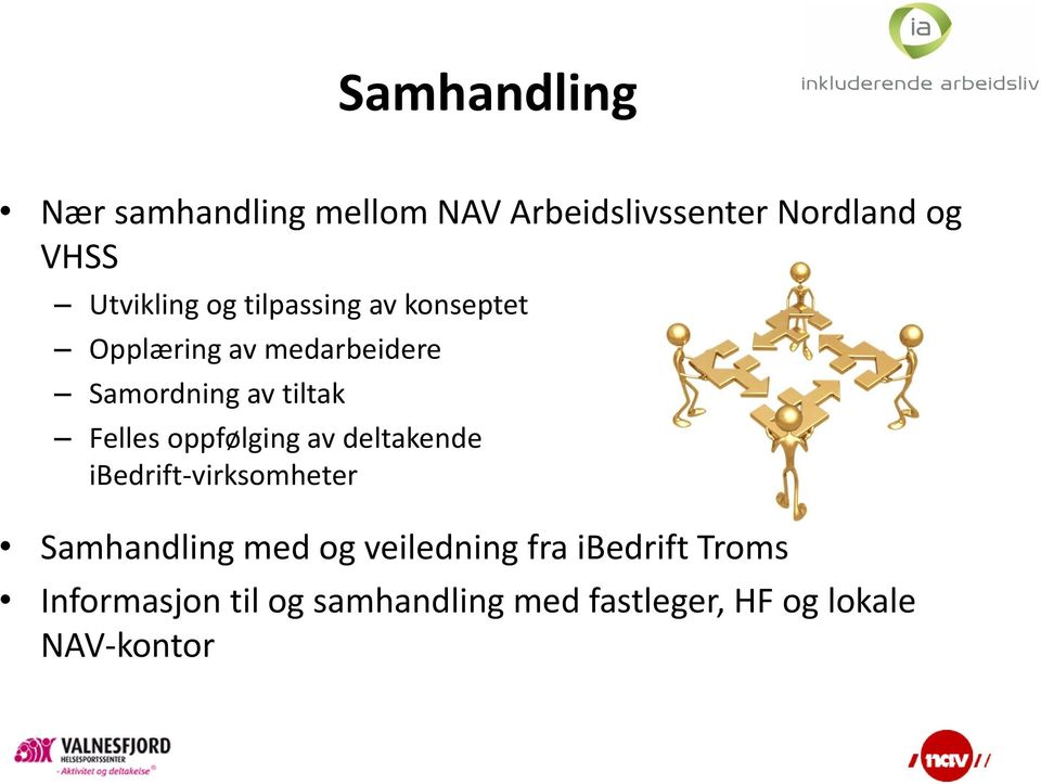 tiltak Felles oppfølging av deltakende ibedrift-virksomheter Samhandling med og