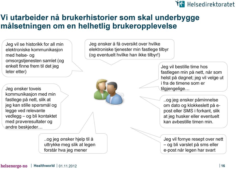 prøveresultater og andre beskjeder Jeg ønsker å få oversikt over hvilke elektroniske tjenester min fastlege tilbyr (og eventuelt hvilke han ikke tilbyr!