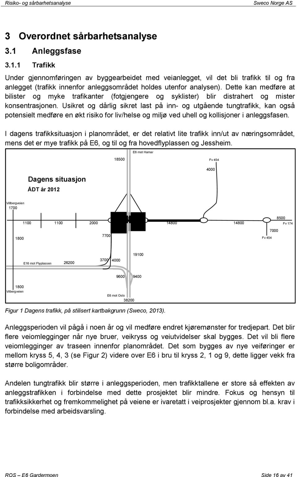 Usikret og dårlig sikret last på inn- og utgående tungtrafikk, kan også potensielt medføre en økt risiko for liv/helse og miljø ved uhell og kollisjoner i anleggsfasen.