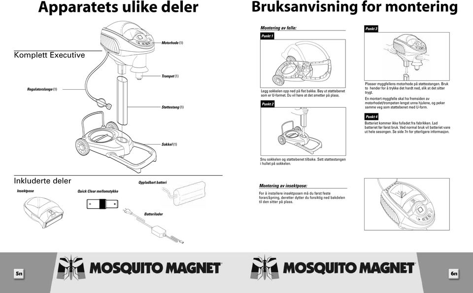 Punkt 2 Plasser myggfellens motorhode på støttestangen. Bruk to hender for å trykke det hardt ned, slik at det sitter trygt.