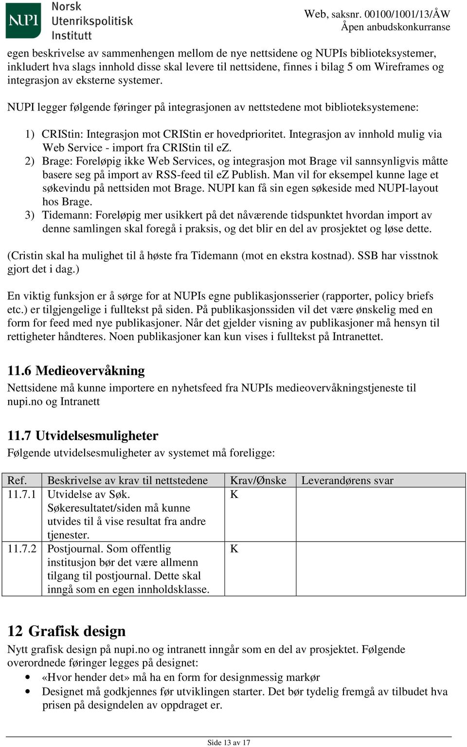 Integrasjon av innhold mulig via Web Service - import fra CRIStin til ez.