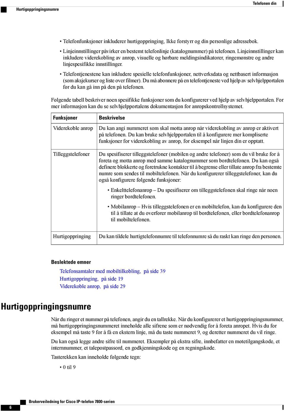 Linjeinnstillinger kan inkludere viderekobling av anrop, visuelle og hørbare meldingsindikatorer, ringemønstre og andre linjespesifikke innstillinger.