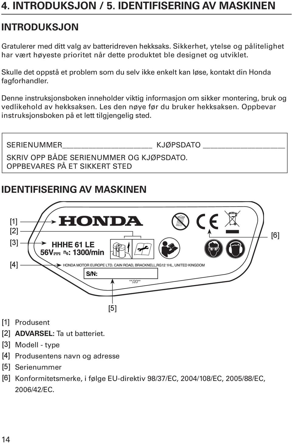 Skulle det oppstå et problem som du selv ikke enkelt kan løse, kontakt din Honda fagforhandler.