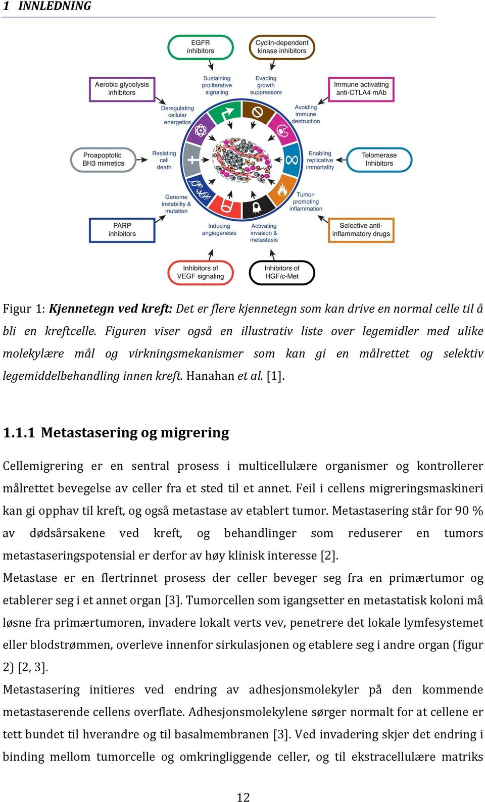 . 1.1.1 Metastasering og migrering Cellemigrering er en sentral prosess i multicellulære organismer og kontrollerer målrettet bevegelse av celler fra et sted til et annet.