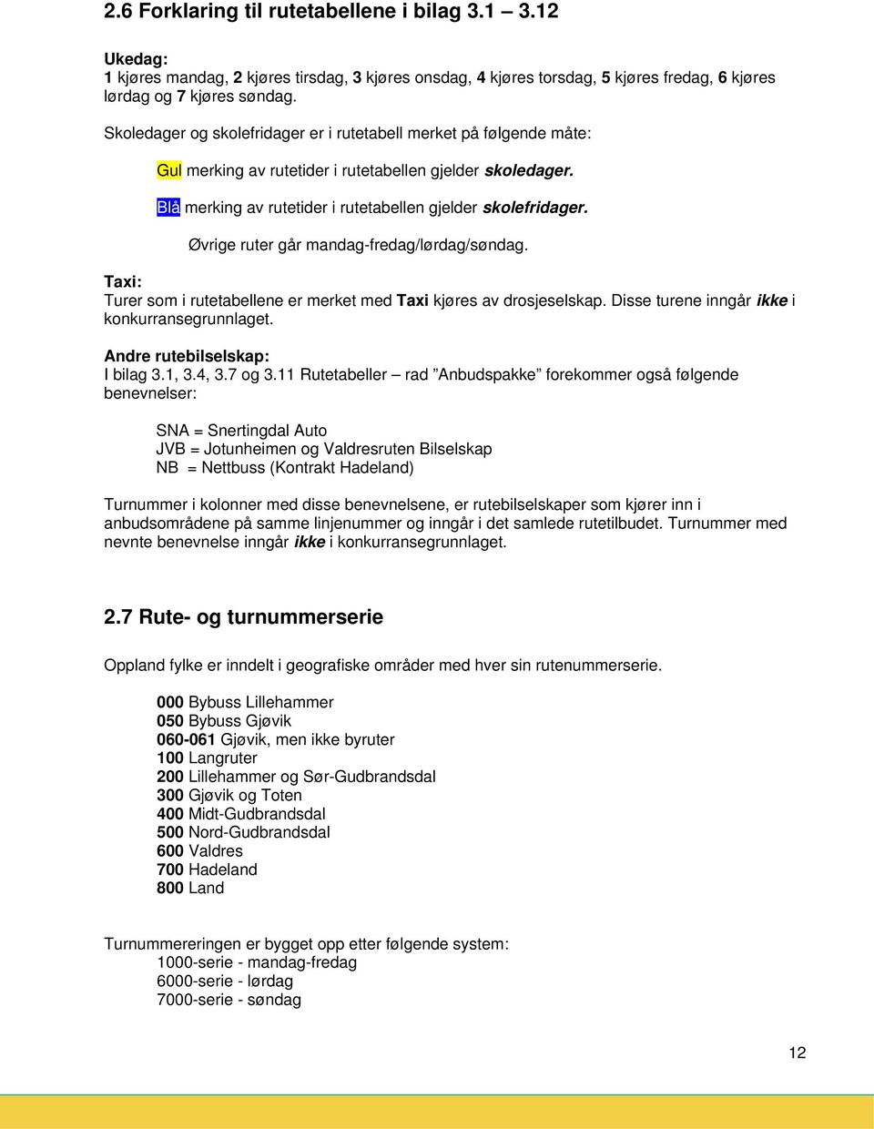 Øvrige ruter går mandag-fredag/lørdag/søndag. Taxi: Turer sm i rutetabellene er merket med Taxi kjøres av drsjeselskap. Disse turene inngår ikke i knkurransegrunnlaget.