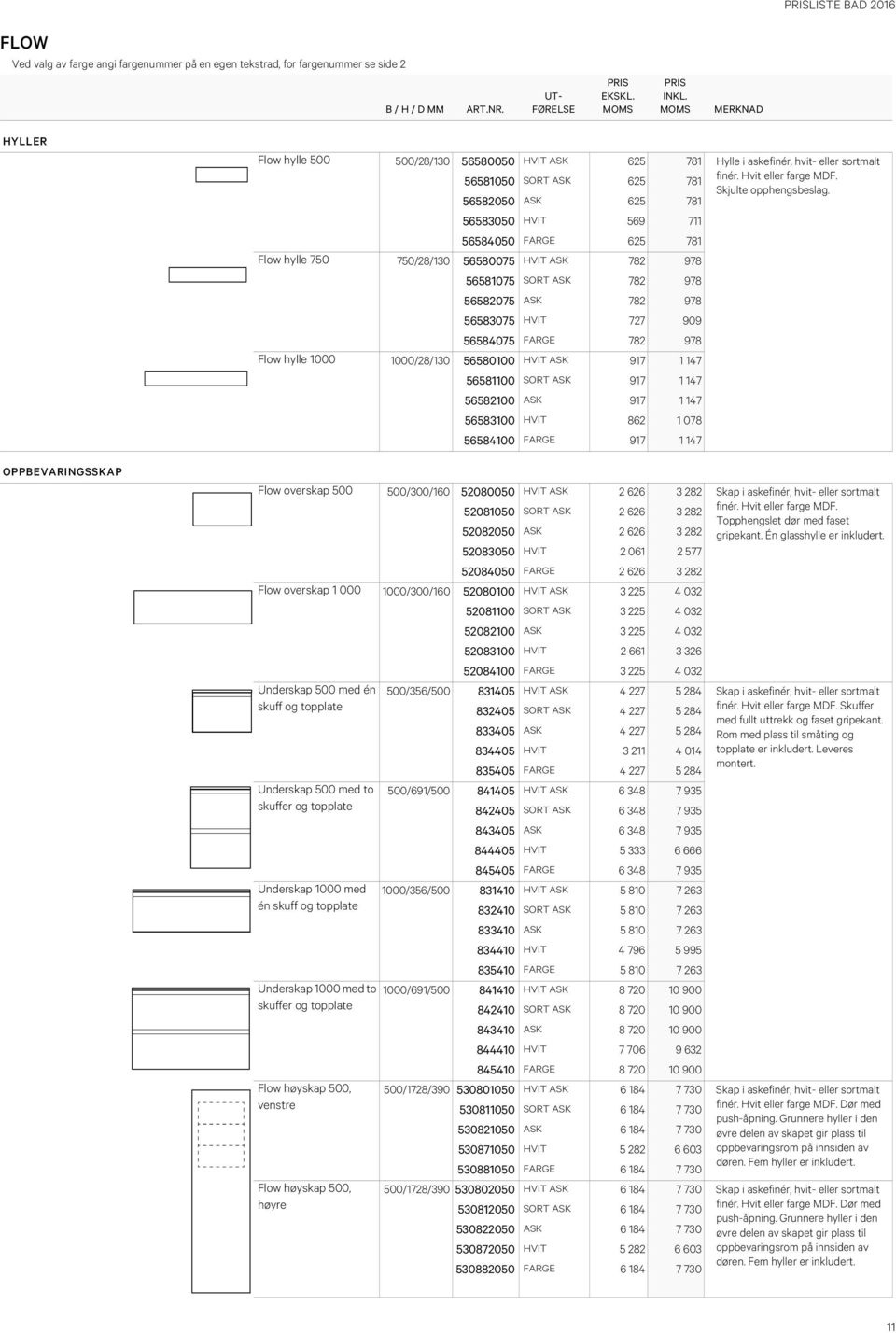 56582050 ASK 625 781 56583050 HVIT 569 711 56584050 FARGE 625 781 Flow hylle 750 750/28/130 56580075 HVIT ASK 782 978 56581075 SORT ASK 782 978 56582075 ASK 782 978 56583075 HVIT 727 909 56584075