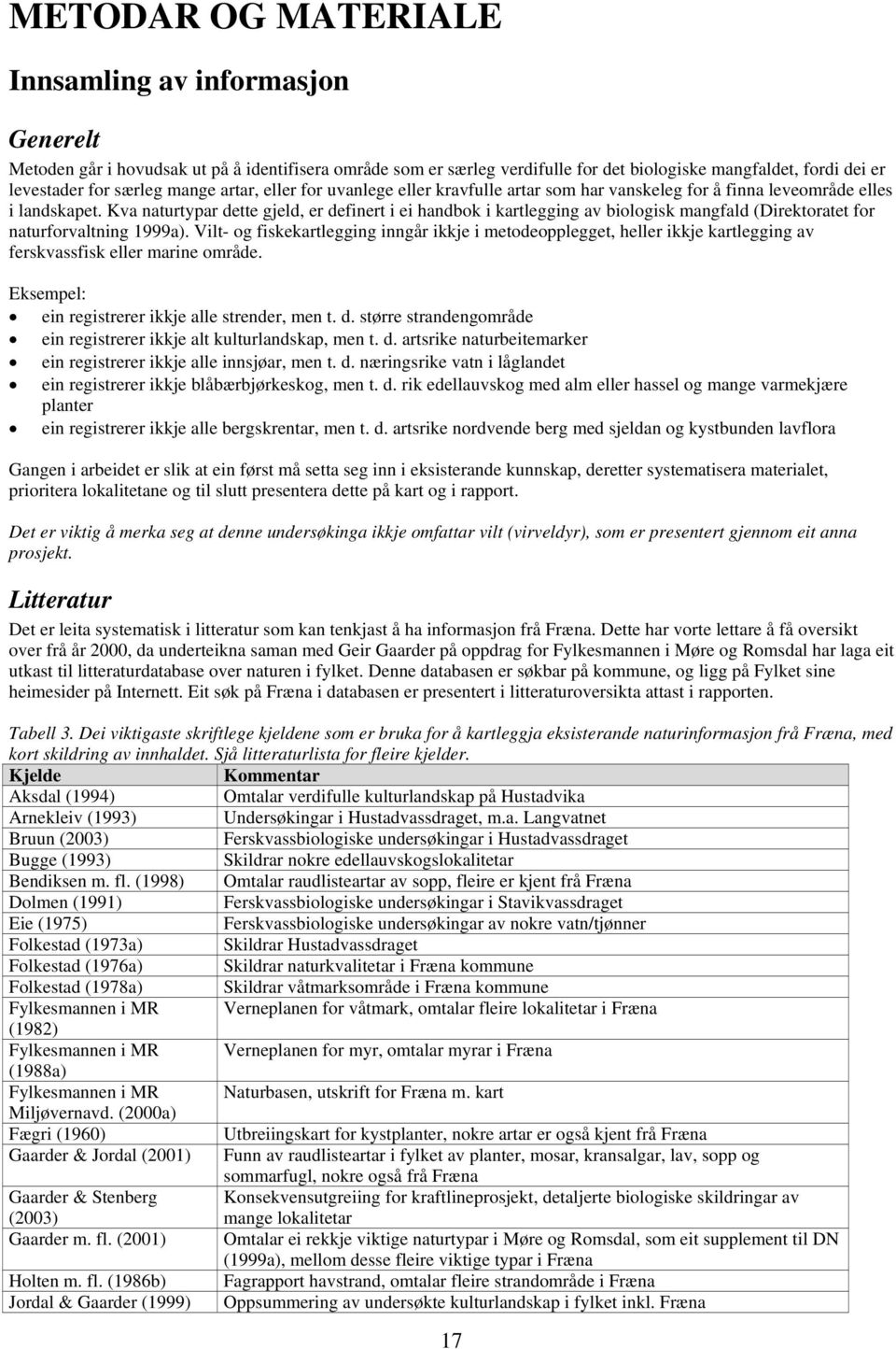 Kva naturtypar dette gjeld, er definert i ei handbok i kartlegging av biologisk mangfald (Direktoratet for naturforvaltning 1999a).