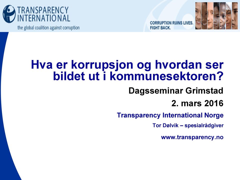 mars 2016 Transparency International Norge