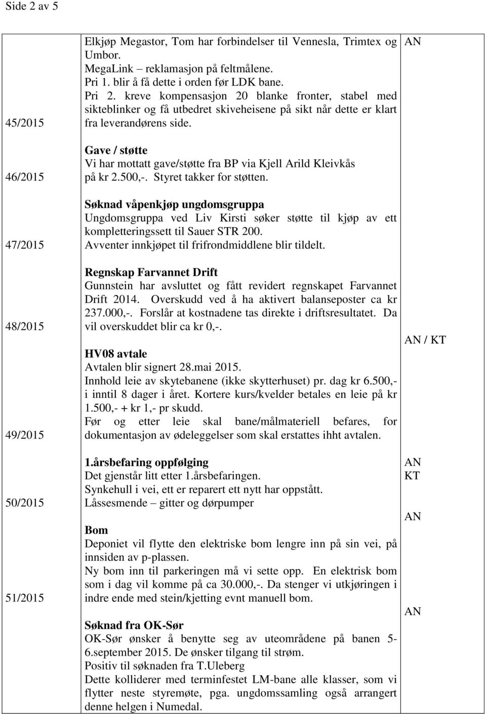 Gave / støtte Vi har mottatt gave/støtte fra BP via Kjell Arild Kleivkås på kr 2.500,-. Styret takker for støtten.