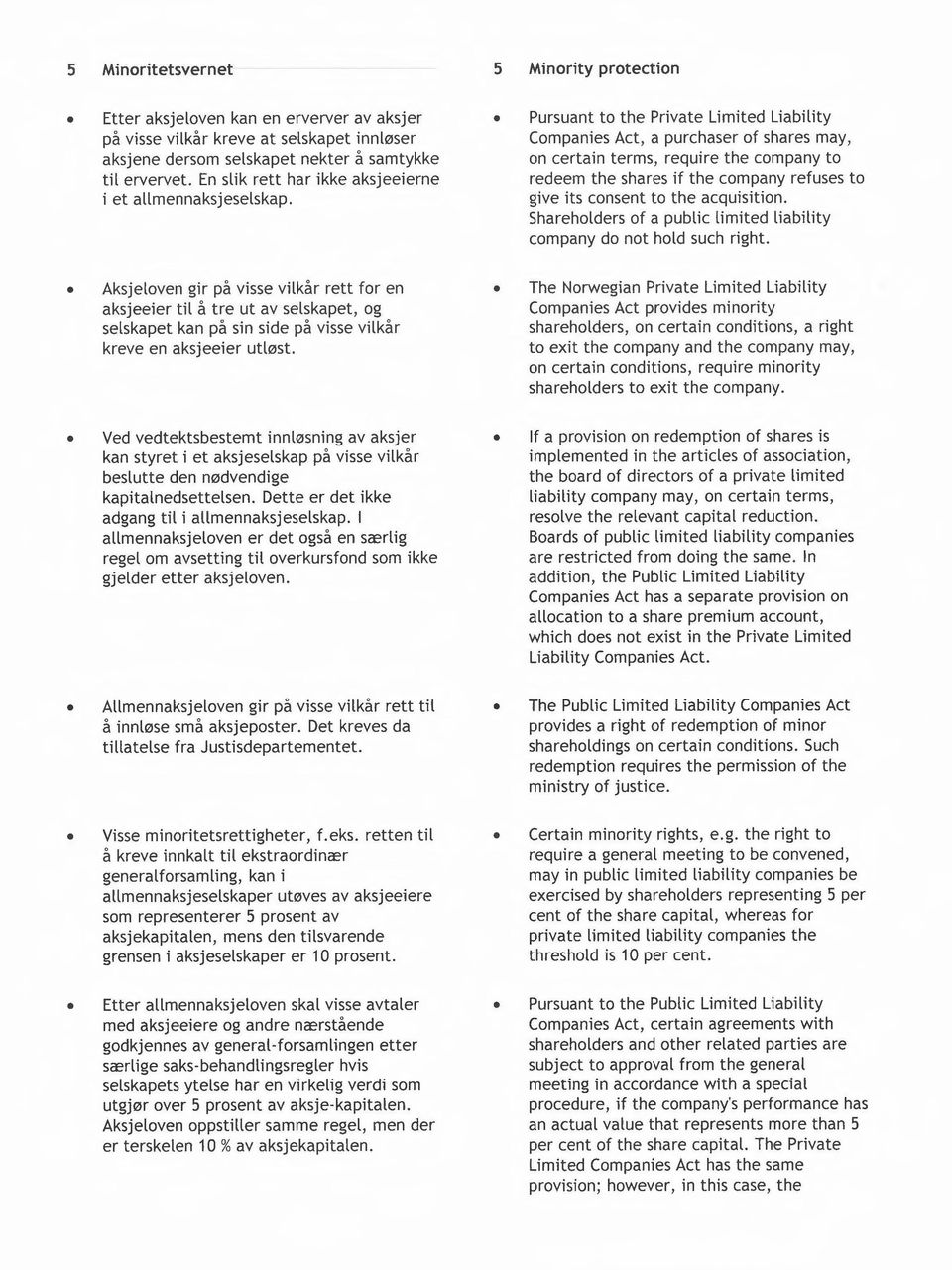 Companies Act, a purchaser of shares may, on certain terms, require the company to redeem the shares if the company refuses to give its consent to the acquisition.