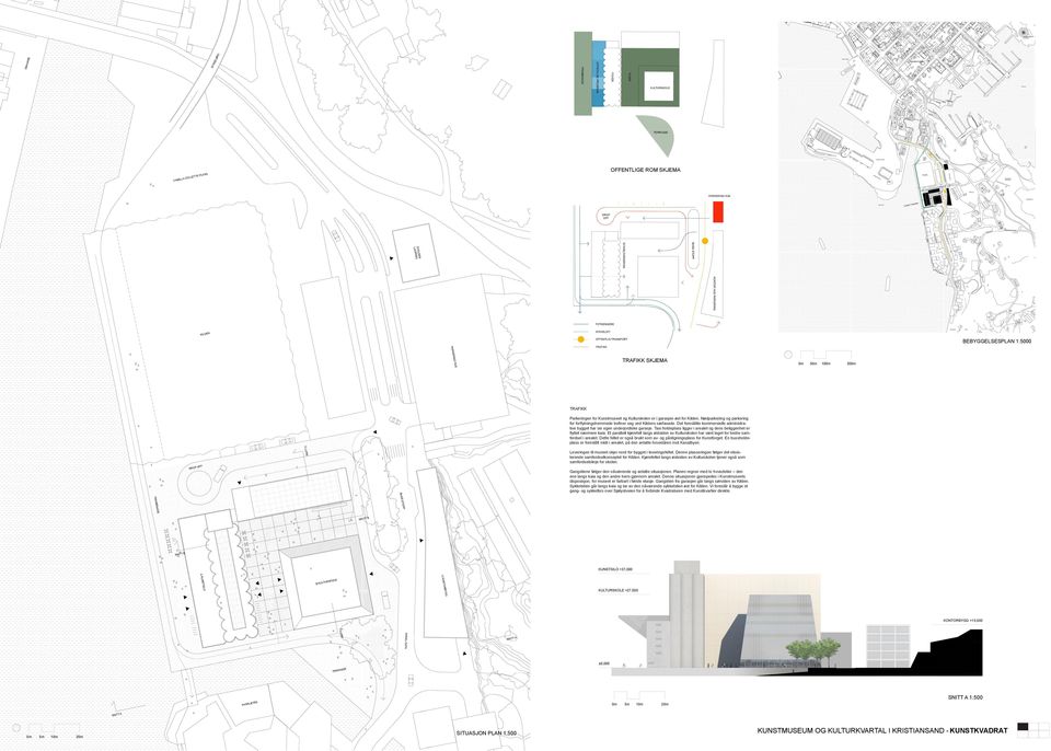 KVADRATUREN Markens gate stre Strandgate Fiskebrygga TERRASSE Lagmannsholmen SYKKELBRO CAMILLA COLLETTS PLASS ROM SKJEMA Lagmannsholmen Parkering hus Idrettshall PARKERING HUS KUNST KVADRAT DROP OFF